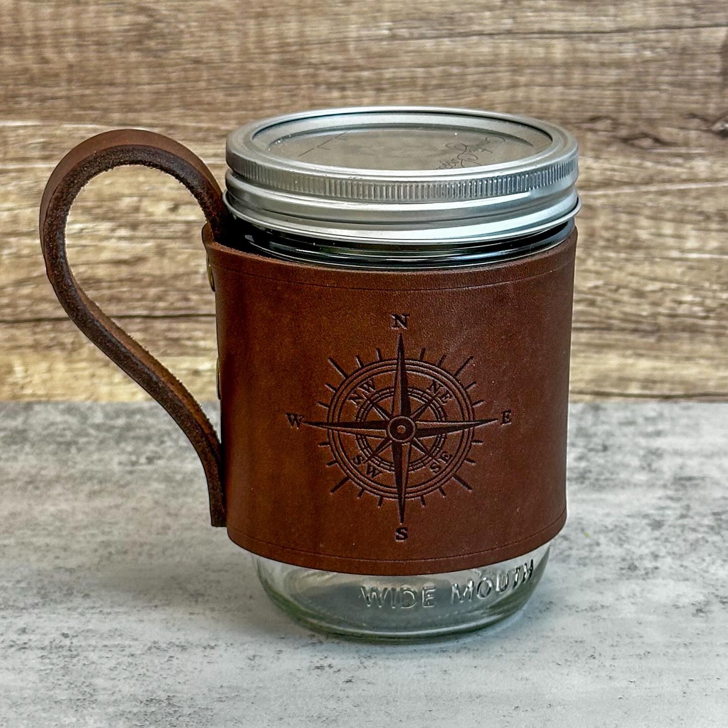 Leather Wrapped Mason Jars 461