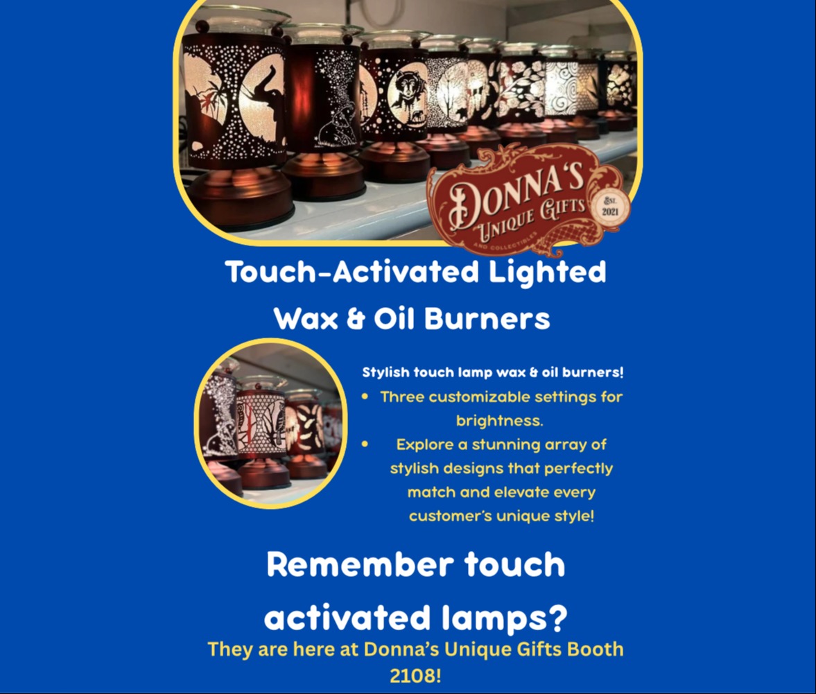 Discover the enchanting world of Donna's Unique Gifts! Explore our captivating Touch-Activated Light Wax and Oil Warmers, with an Array of Designs 179