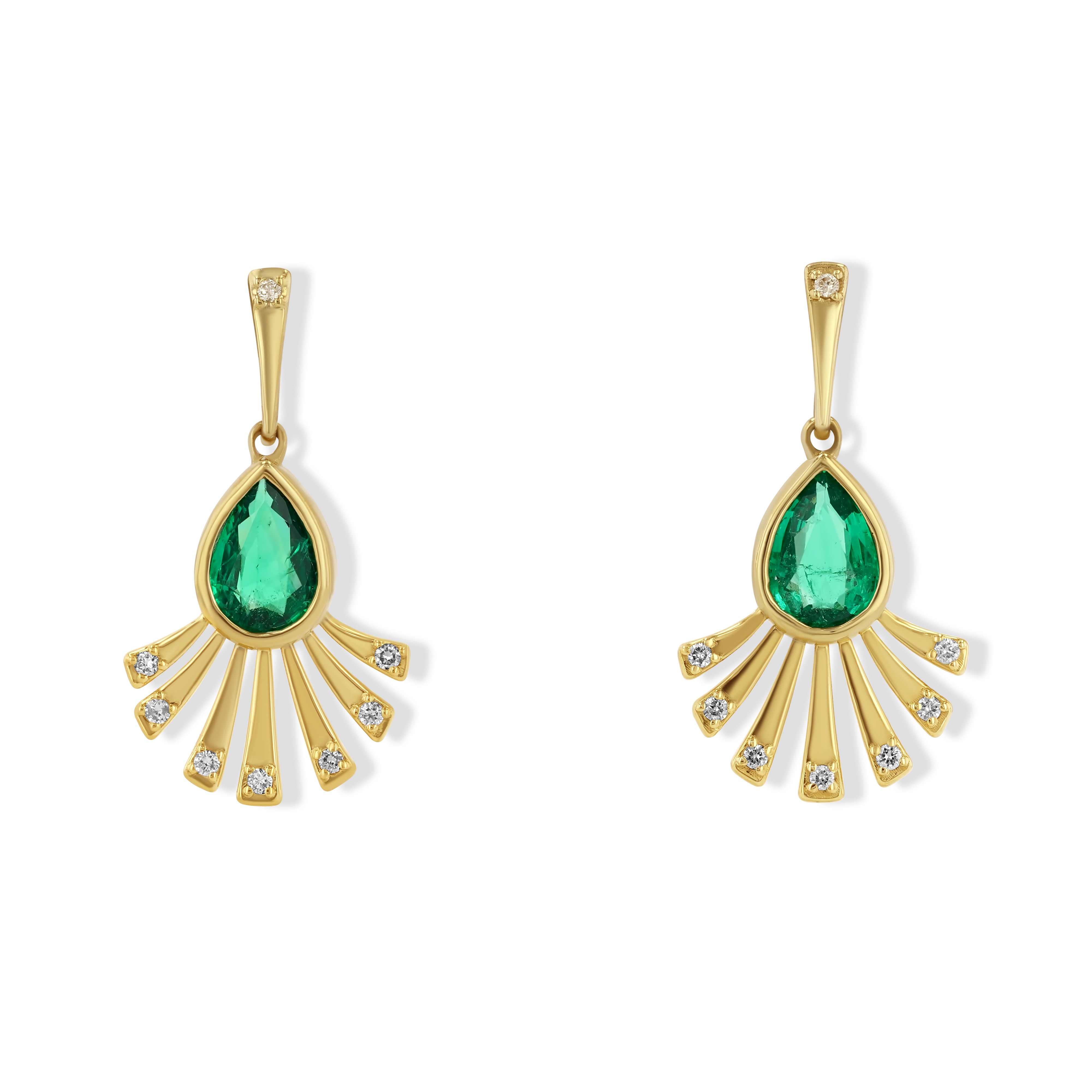 Emerald and Diamond Fan Earrings 46