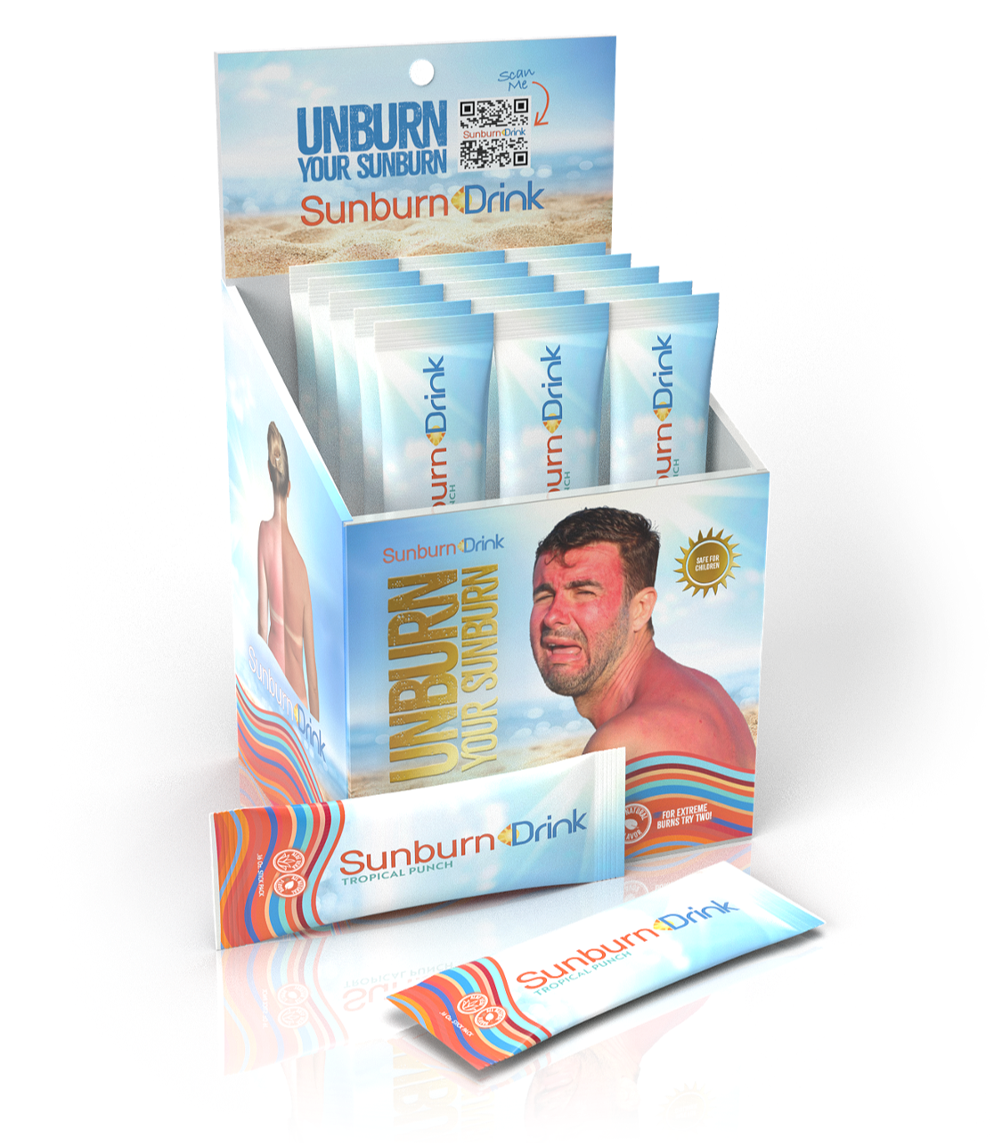 Sunburn Drink  -  Point of Sale Case - 20 Pack - Supports Healthy Skin from the Inside Out - 449