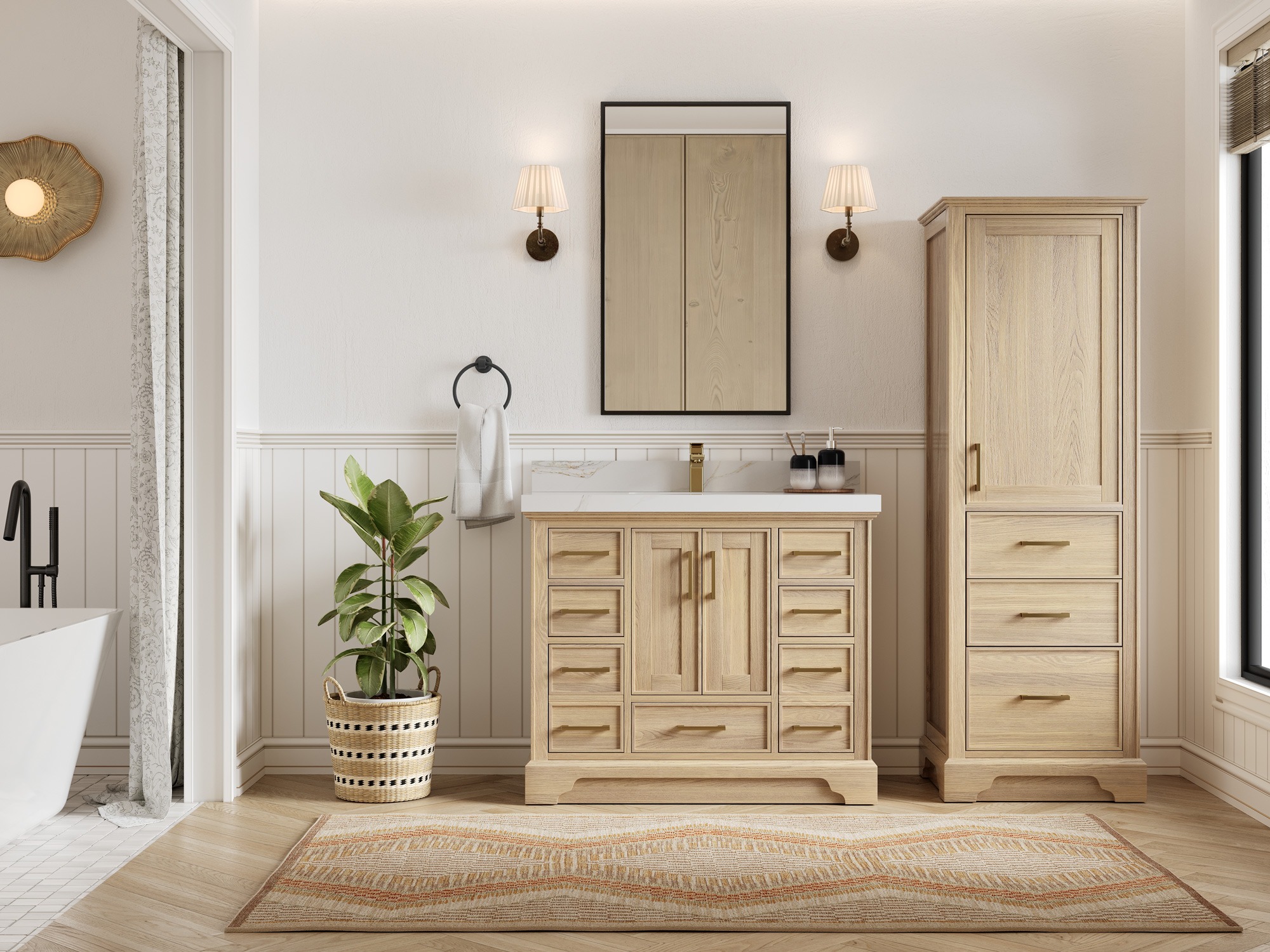 Willow Bath&Vanity Introduces The 84-Inch White Oak Vanity 241