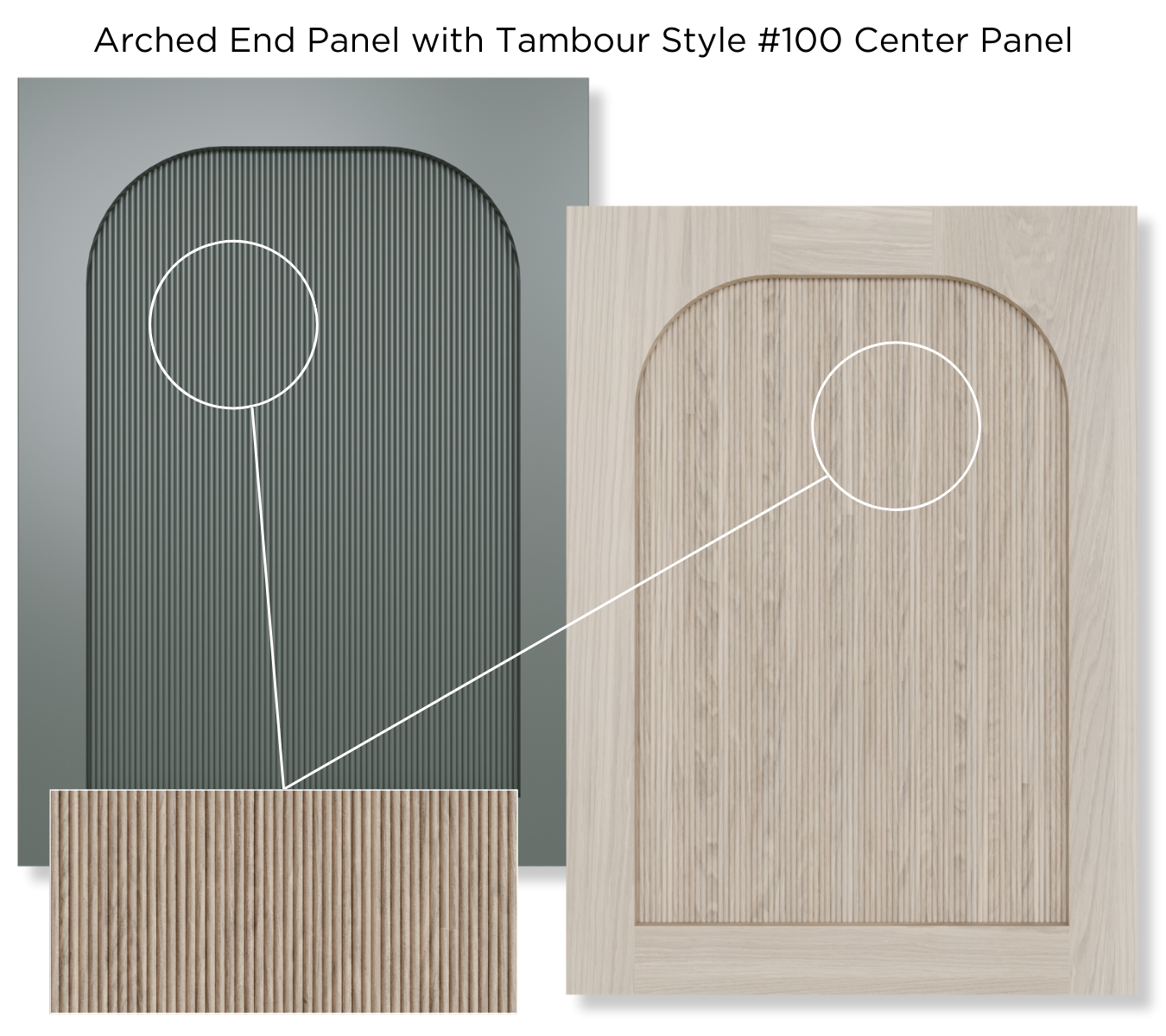 New End Panels with Changeable Center Panels - Plain, Reeded, Cove, Square, or Your Choice of Ventilated Design 340