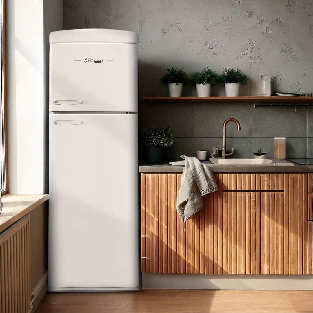 Unique Classic Retro 11 cu ft Top Mount Refrigerator in  Canary Yellow 136