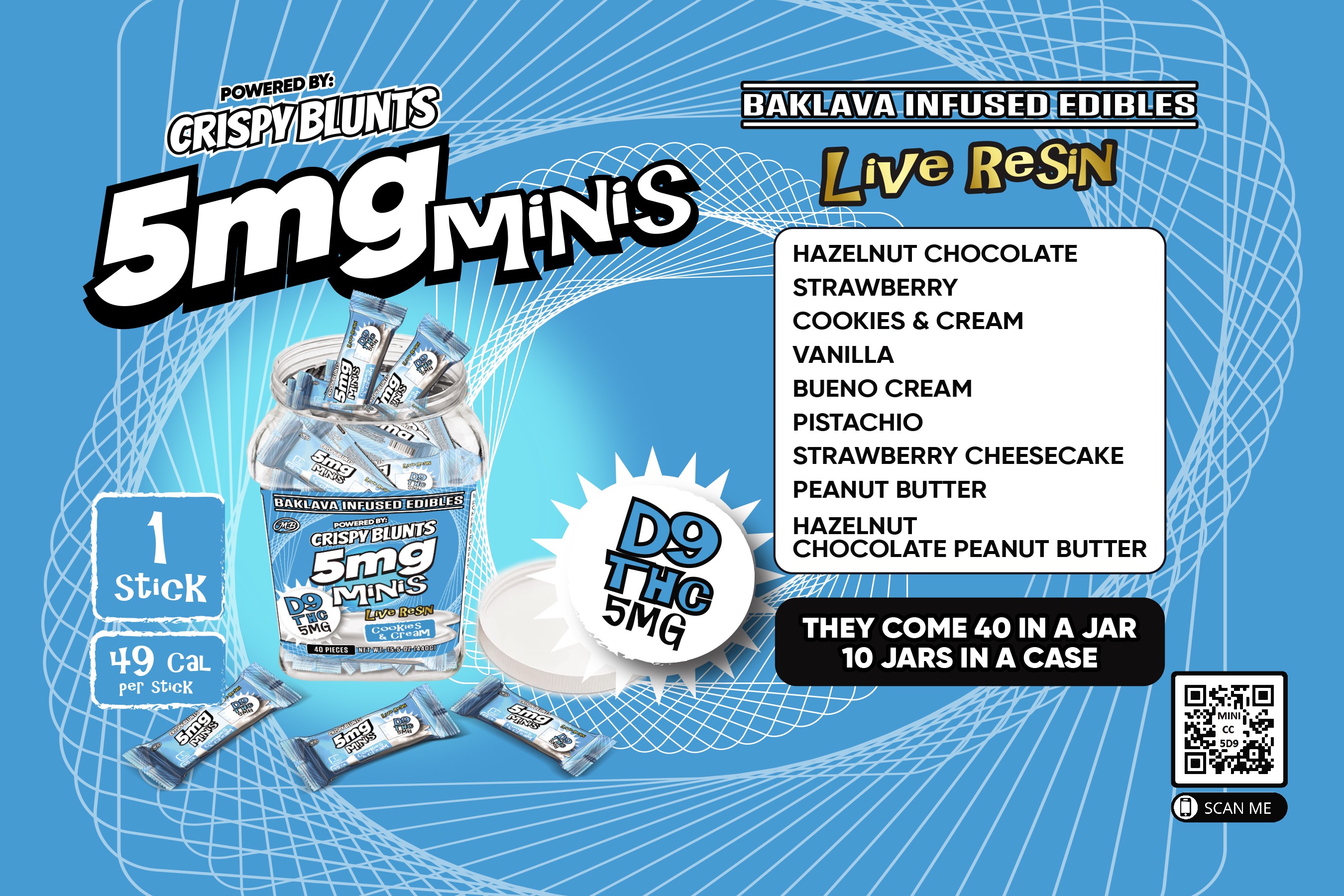5 MG BAKLAVA MINIS D9 minis each with Hazelnut Chocolate Crispy Blunts Cream & Crispy 102
