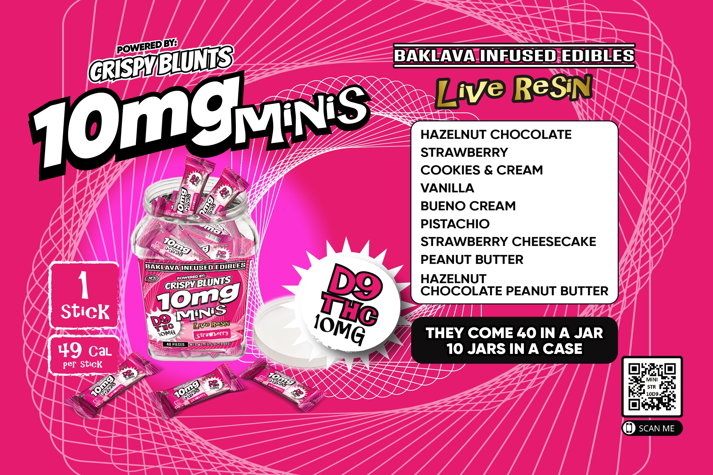 10 MG BAKLAVA MINIS D9 minis each with Hazelnut Chocolate Crispy Blunts Cream & Crispy 103