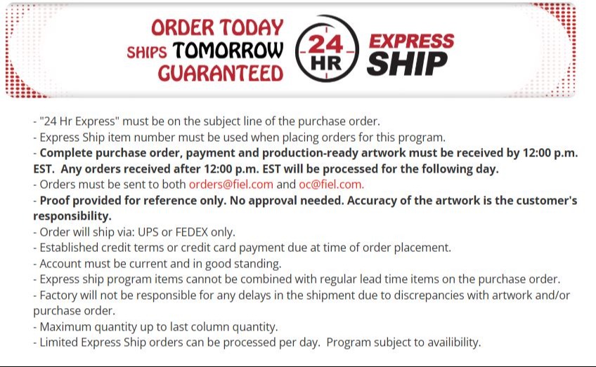 24HR Express Ship skus 290