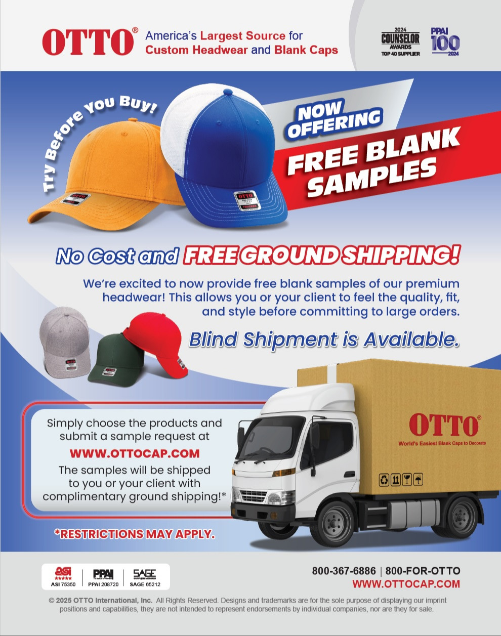 Free Blank Samples, Free Ground Shipping on 24pc+ orders! 301