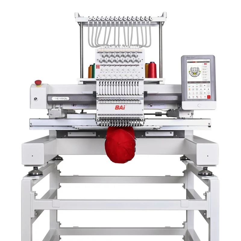 BAi THE VISION Hat Embroidery Machine, Multi Needles Computerized Embroidery Machine for Hat, 15 Needles Tubular Structure Stable Cap Embroidery Machi 68