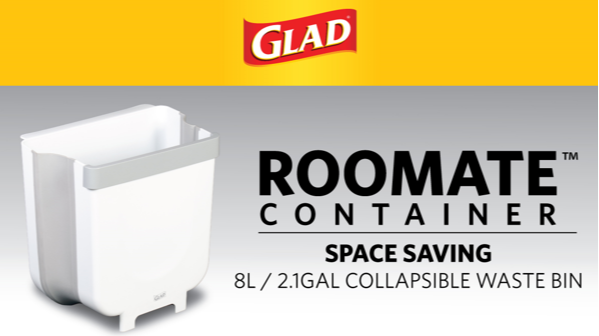 Glad Space-Saving Collapsible Waste Bin 110