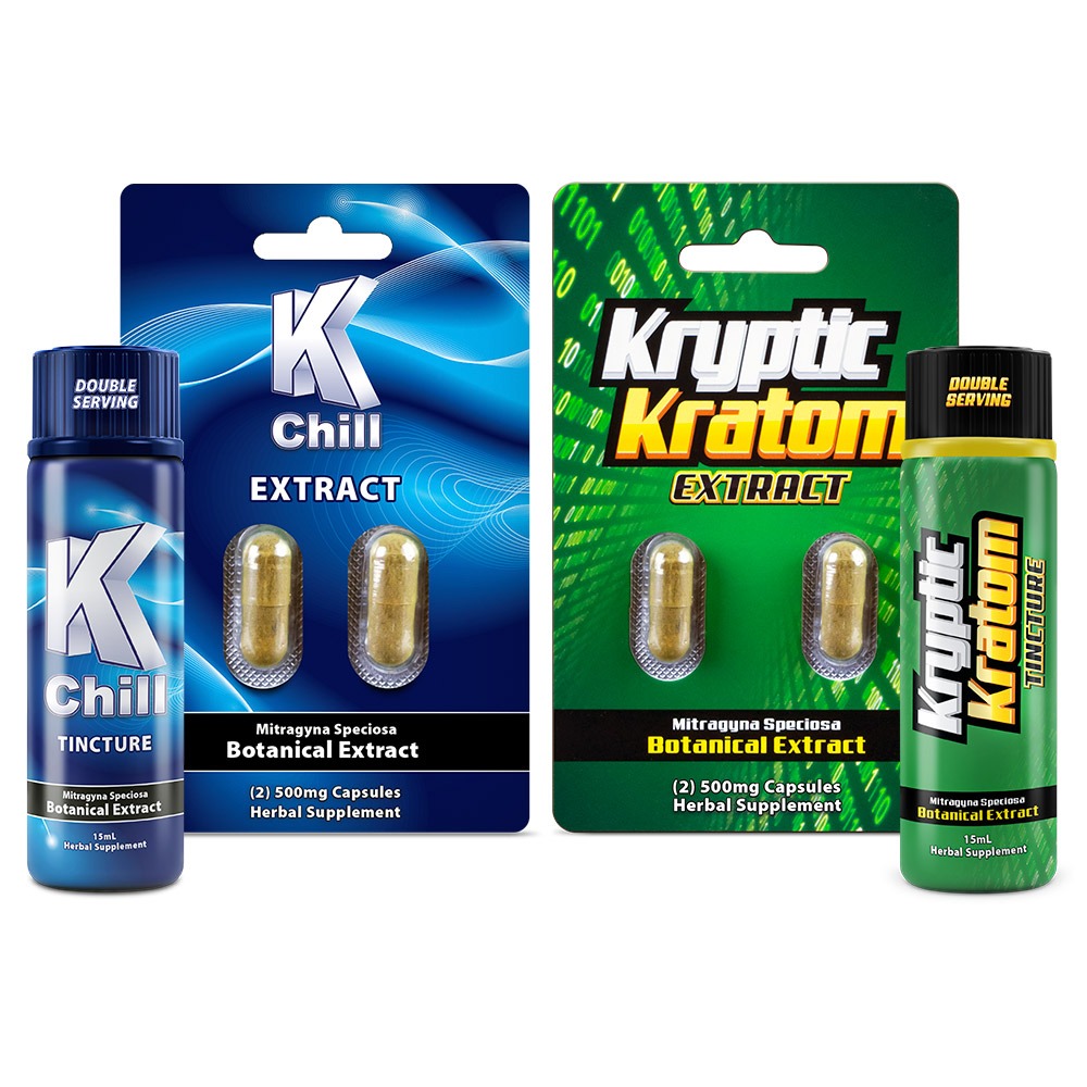 K-Chill and Kryptic Extracts (15ml Tinctures and Capsules) 226