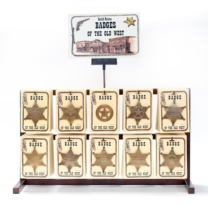 Old Western Brass Badge Display System 476