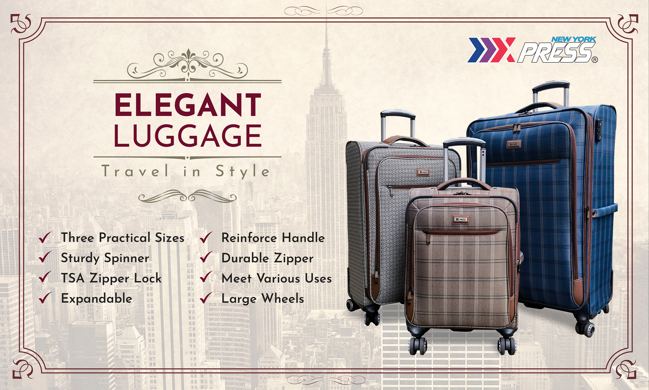 Plaid luggage 569