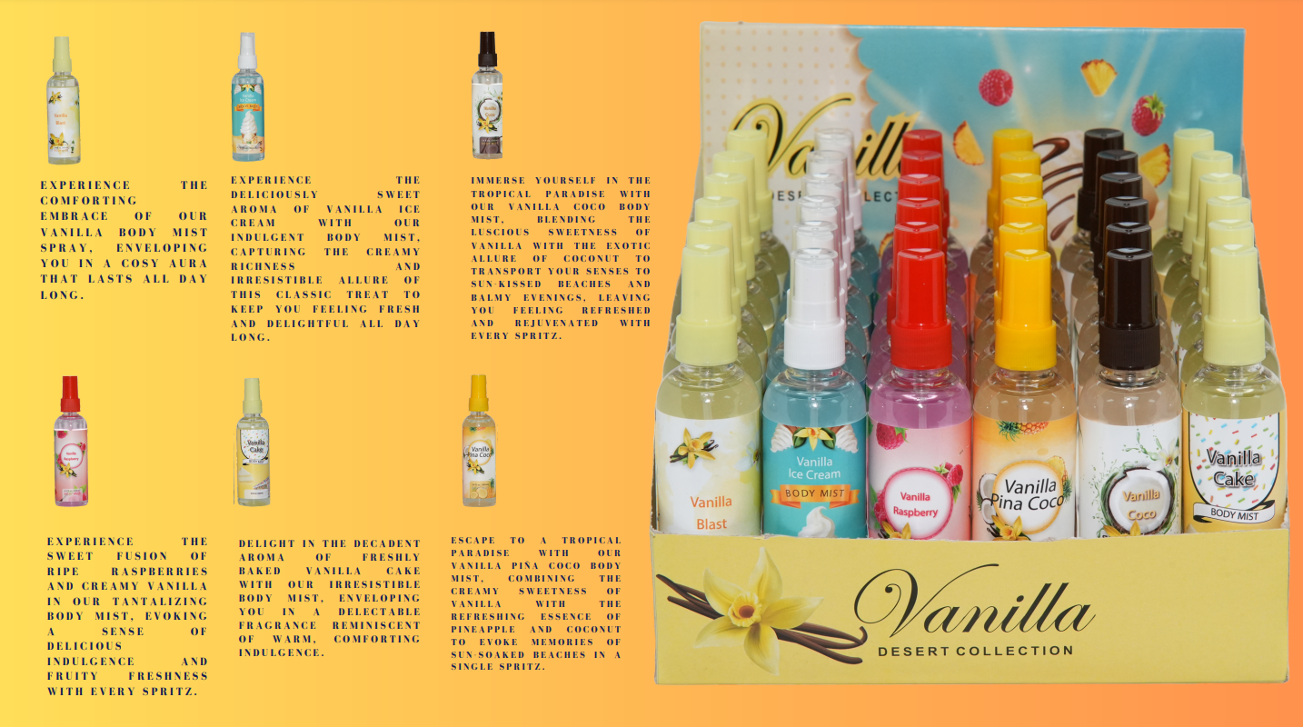 New Product Launch Vanilla Dessert Collection Body Mist 640