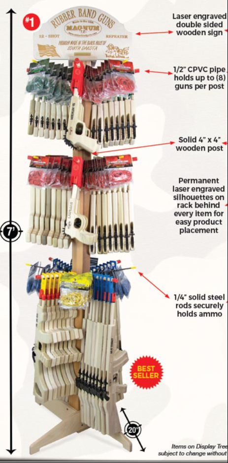 Full Rubber Band Gun Display 1025
