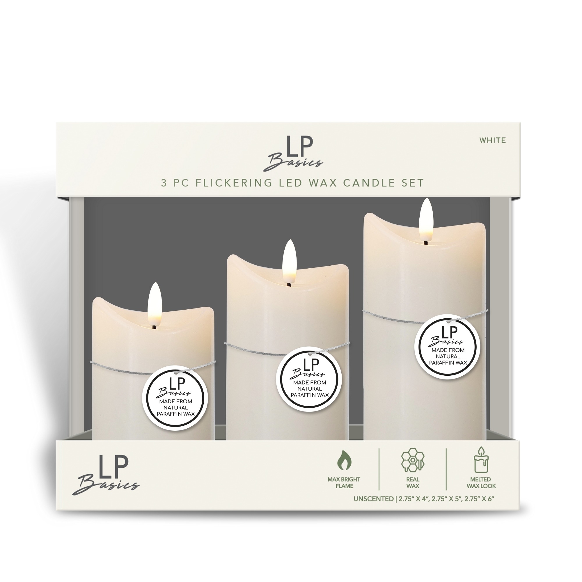 3pc LED Candle Set 1058