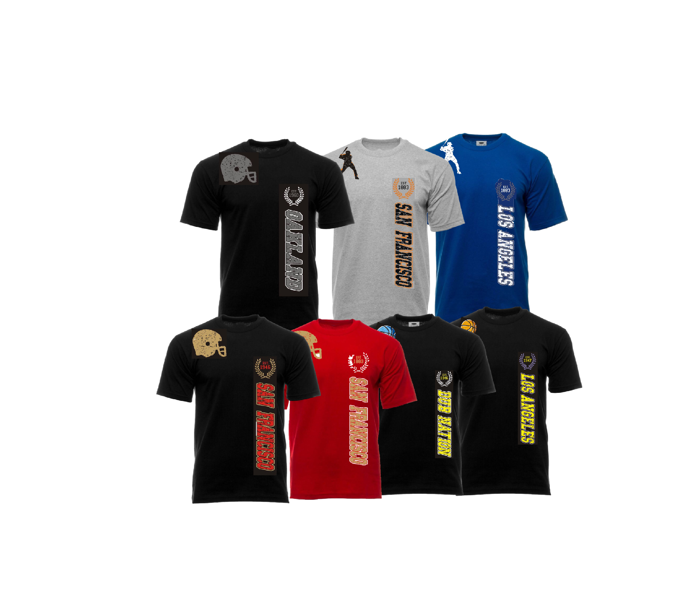 Renegade Sportswear Men’s Short Sleeves Printed T-Shirt w/City Name 1082