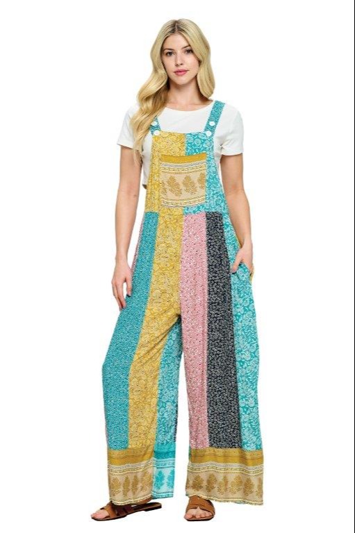 Overall Boho Floral Patchwork 1204