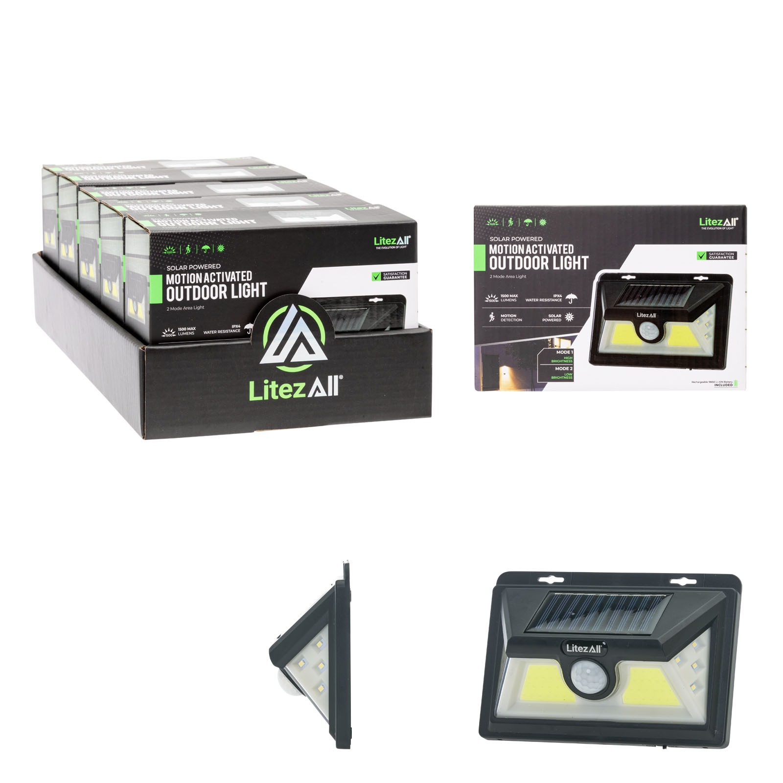 28264  - LitezAll 1500 Lumen Solar Security Light 165