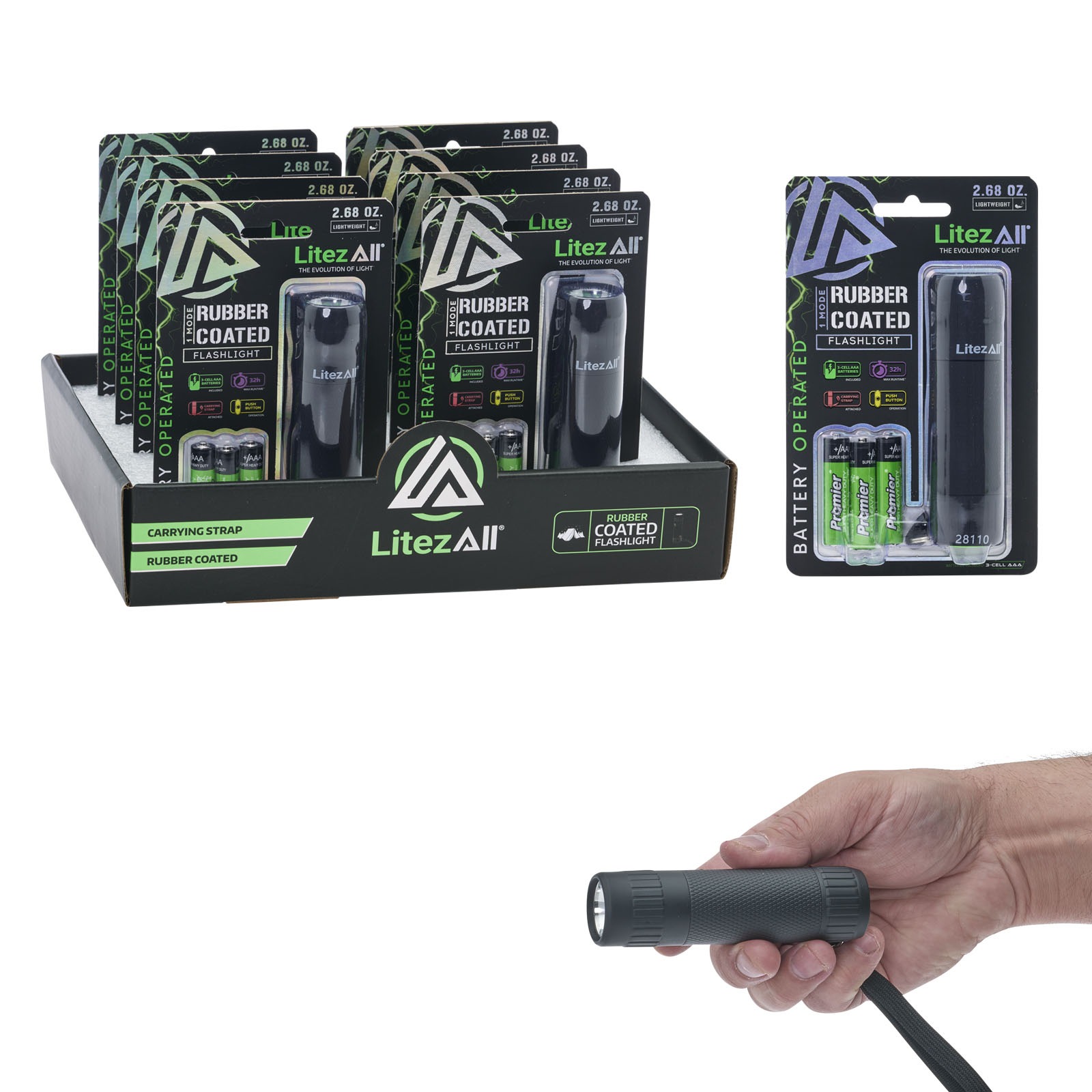 28110 - LitezAll Rubber Coated EDC Flashlight 177