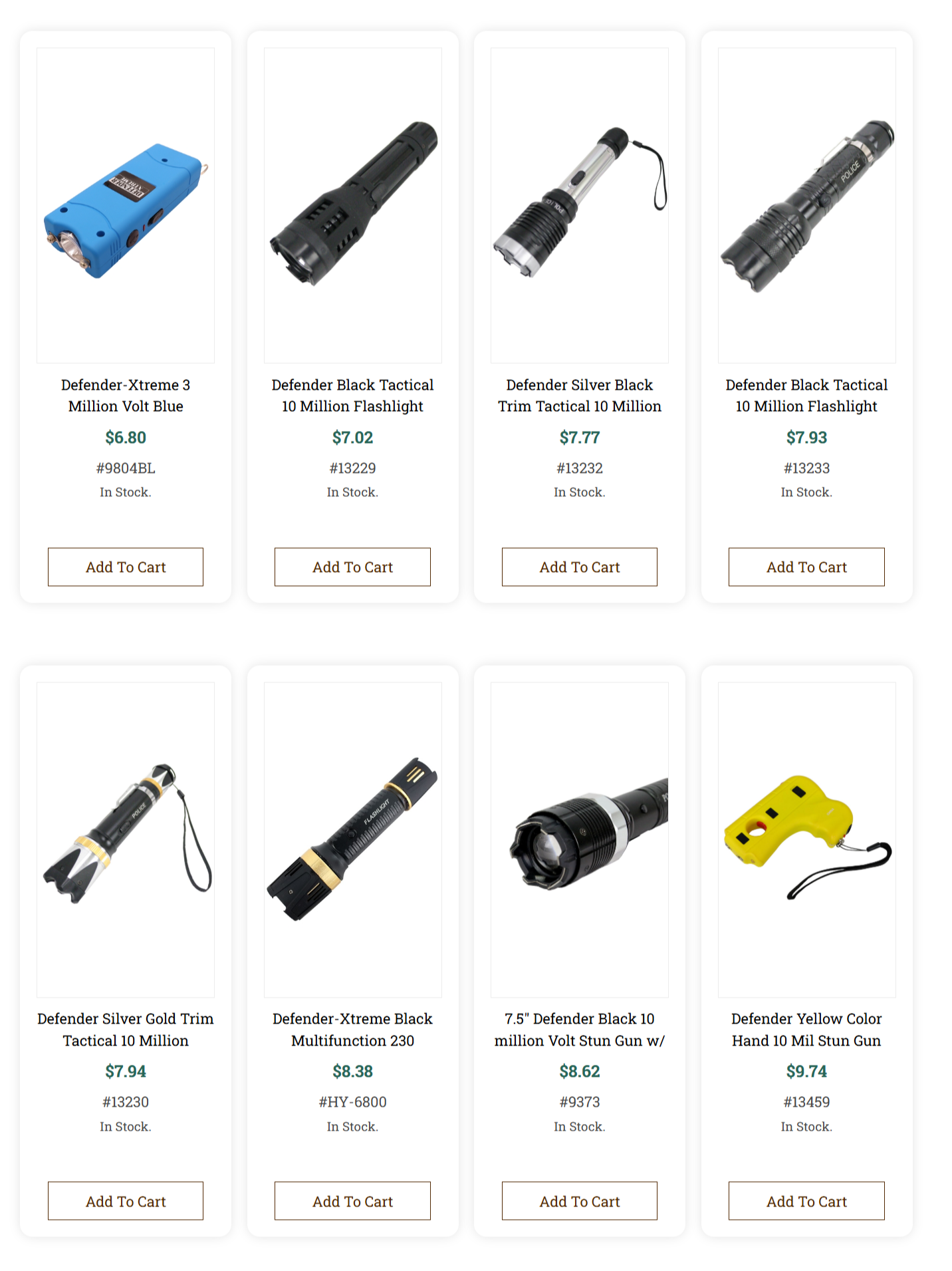 FLASHLIGHTS, STUN GUNS, SELF DEFENCE GEAR, SECURITY, PEPPER SPRAYS 1889