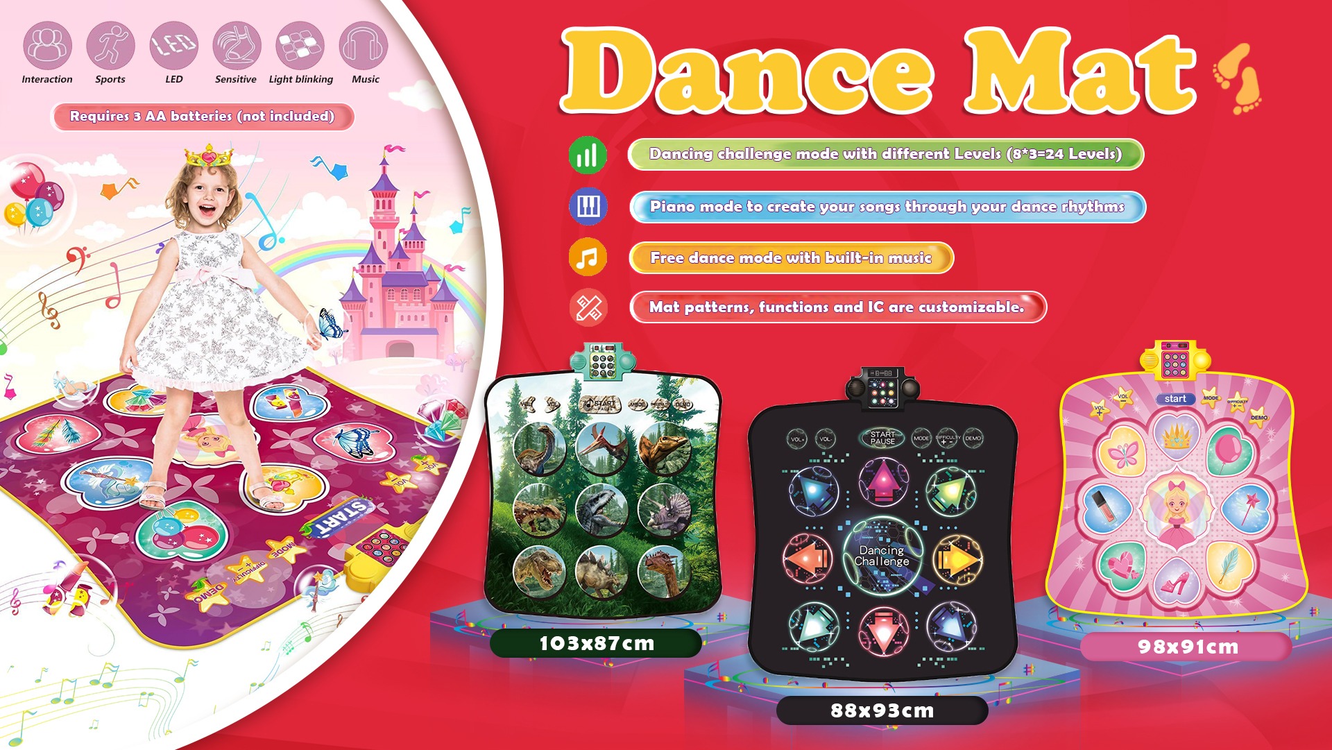 Dance Mat for Kids  Electronic Dance Game Toy 1911