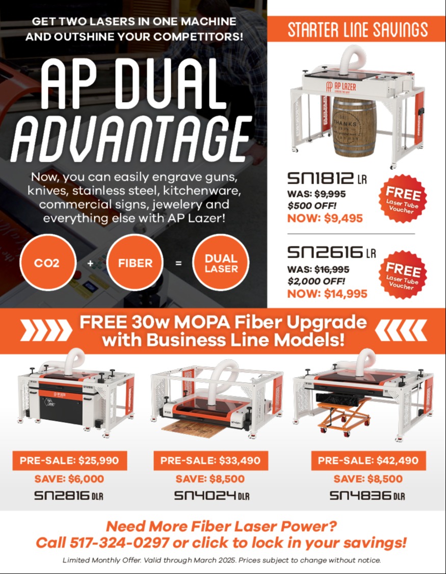AP DUAL ADVANTAGE: CO2 + FIBER = DUAL LASER 1920