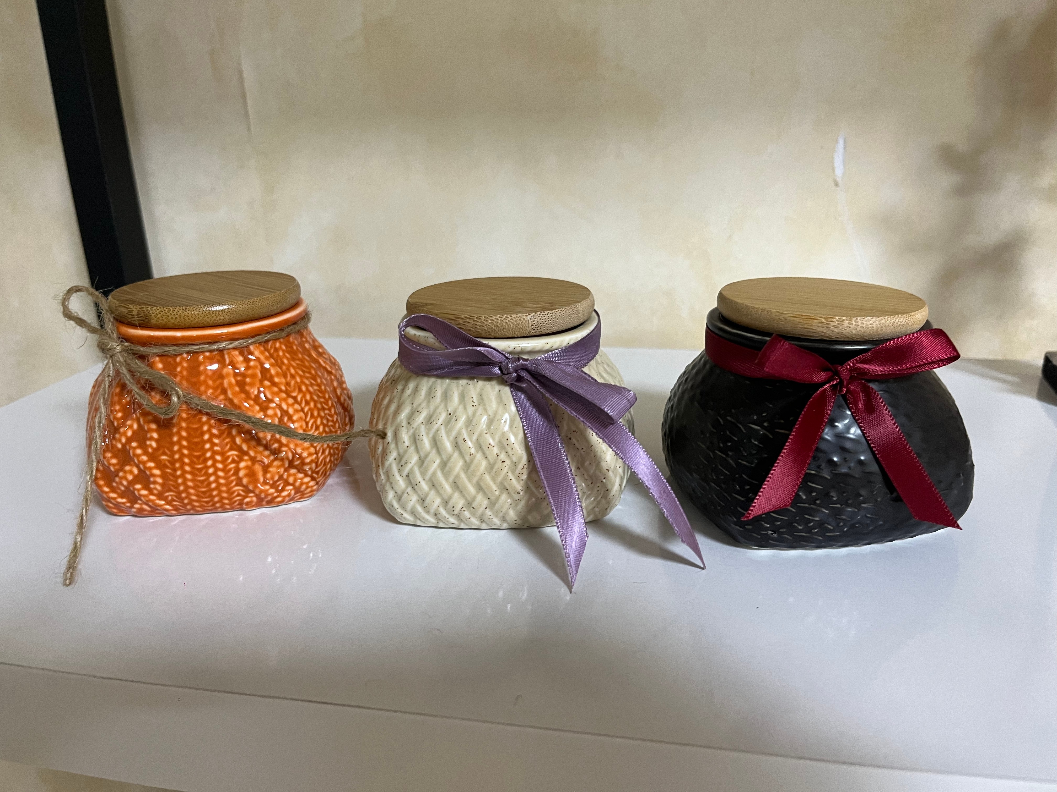 Handcrafted Textured Ceramic Candles 1946