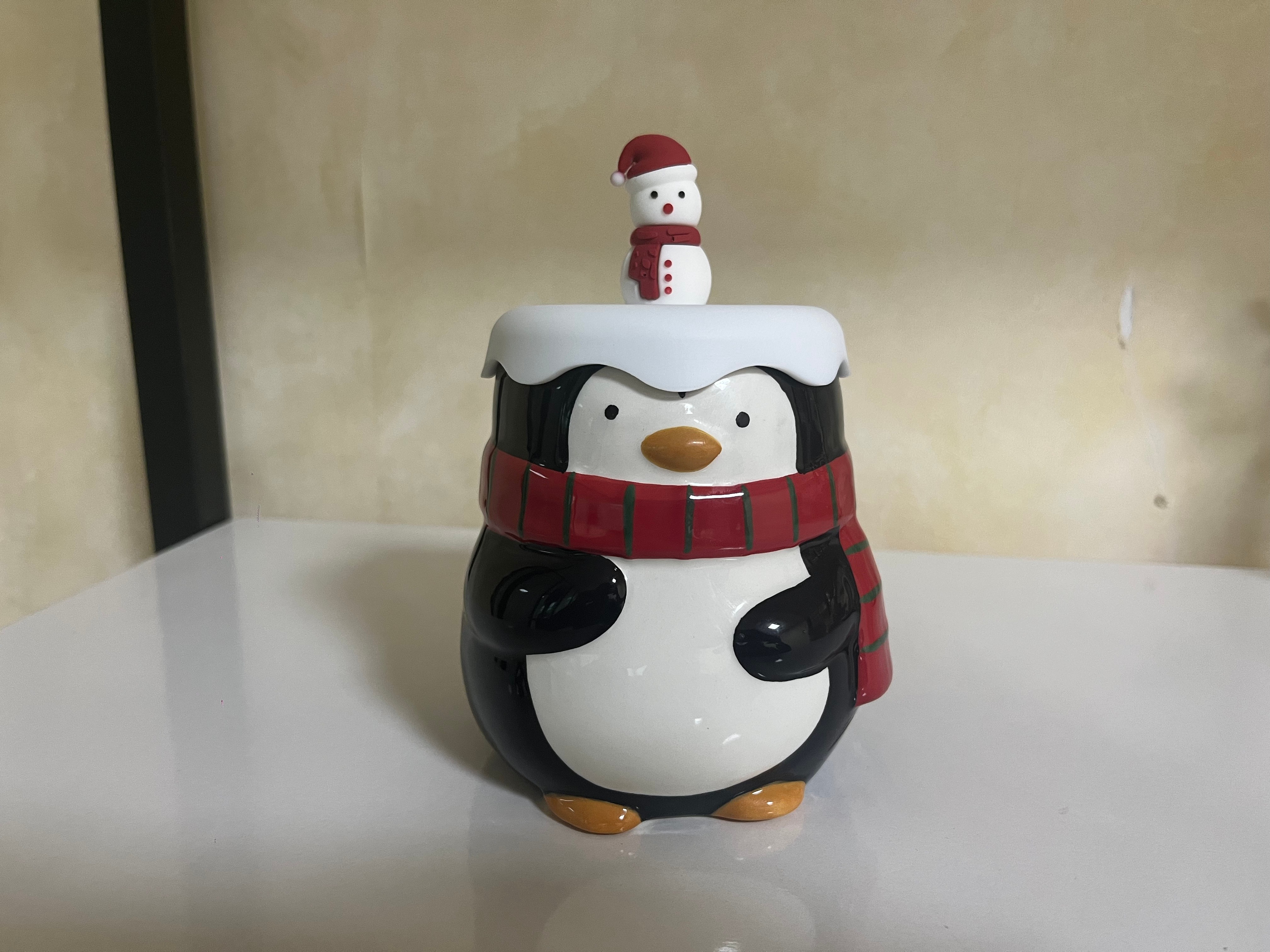 Festive Penguin Ceramic Candle 1949