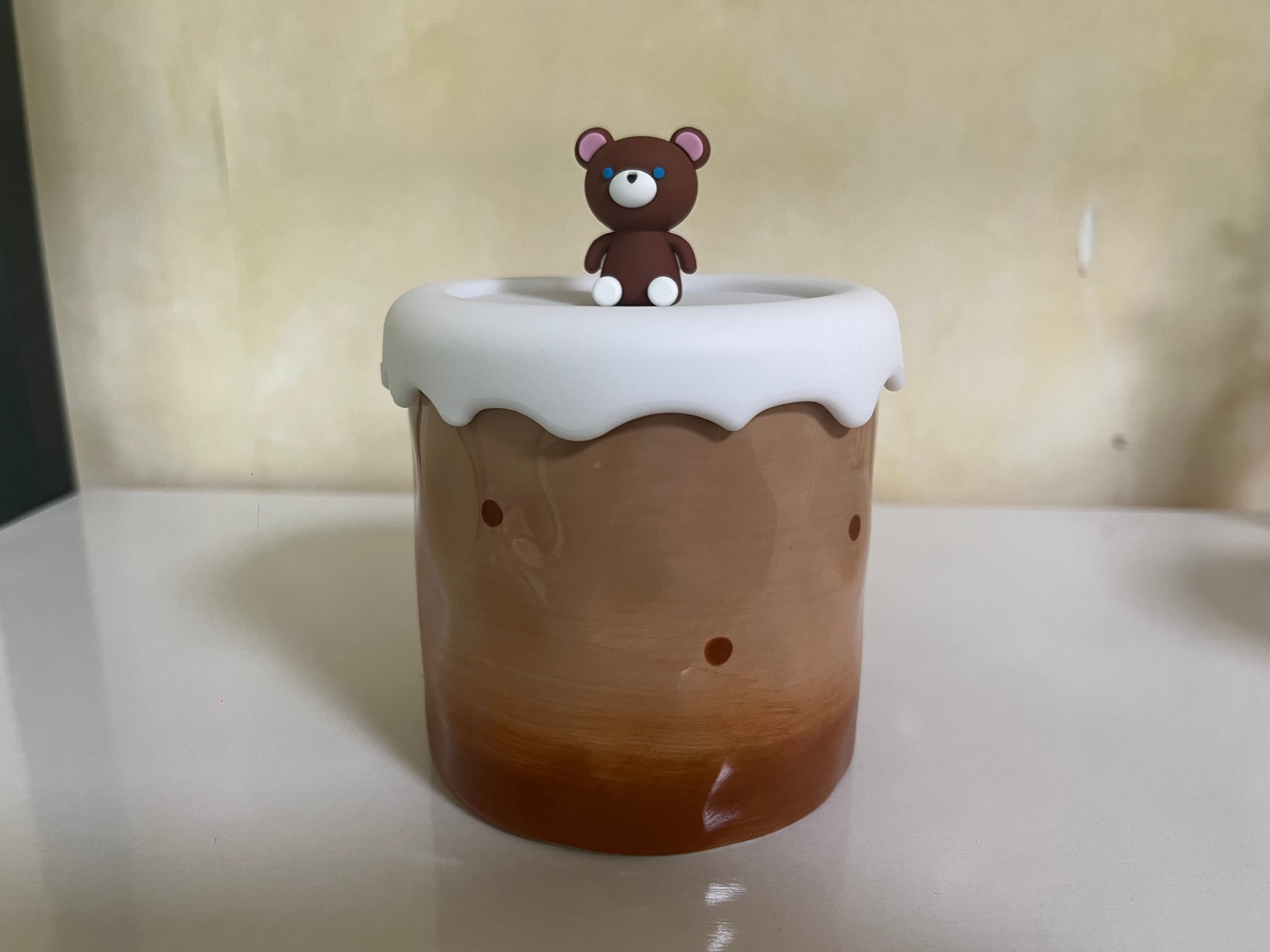 Adorable Bear Ceramic Candle 1950