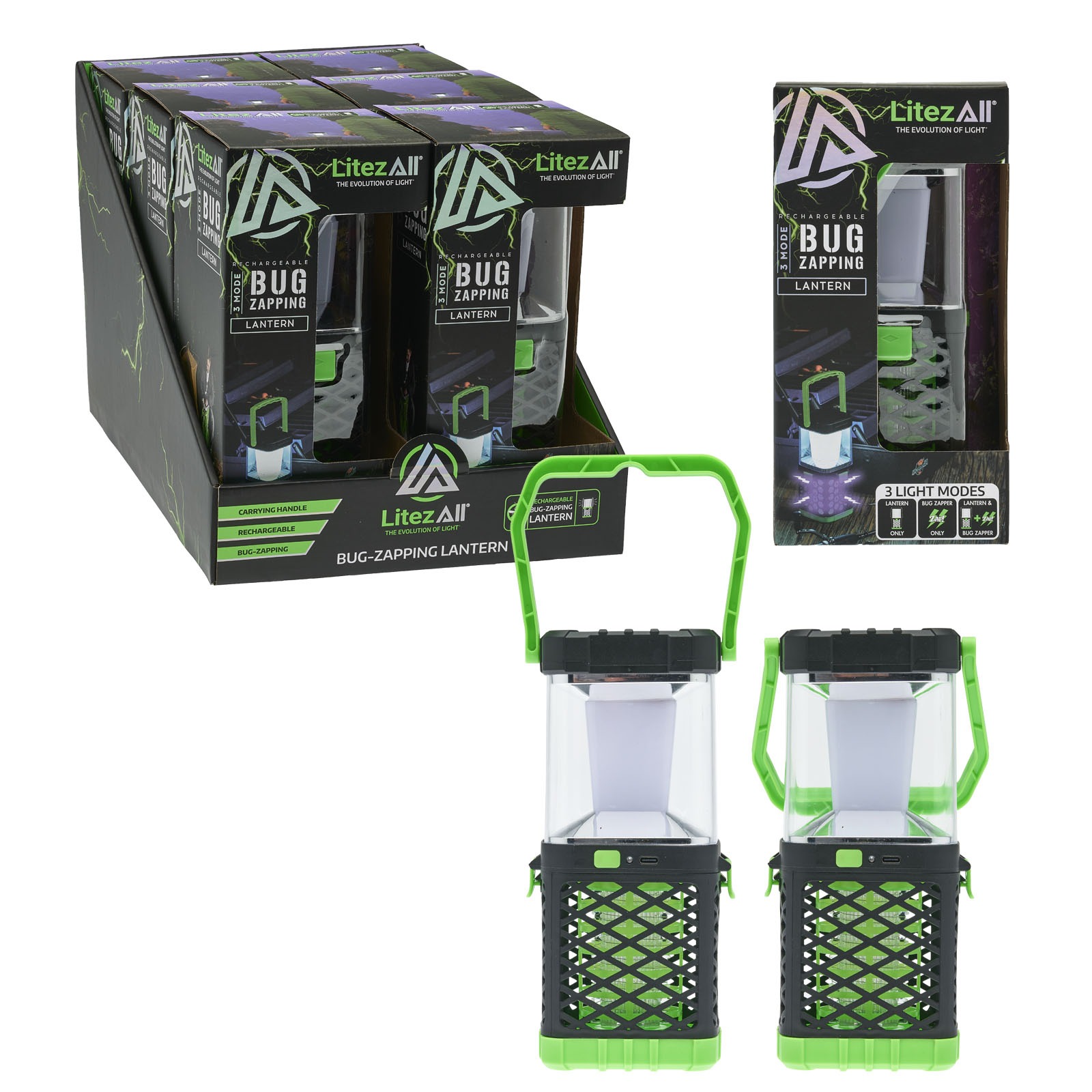 24228-6/12 - LitezAll Rechargeable Bug Zapper Lantern 240