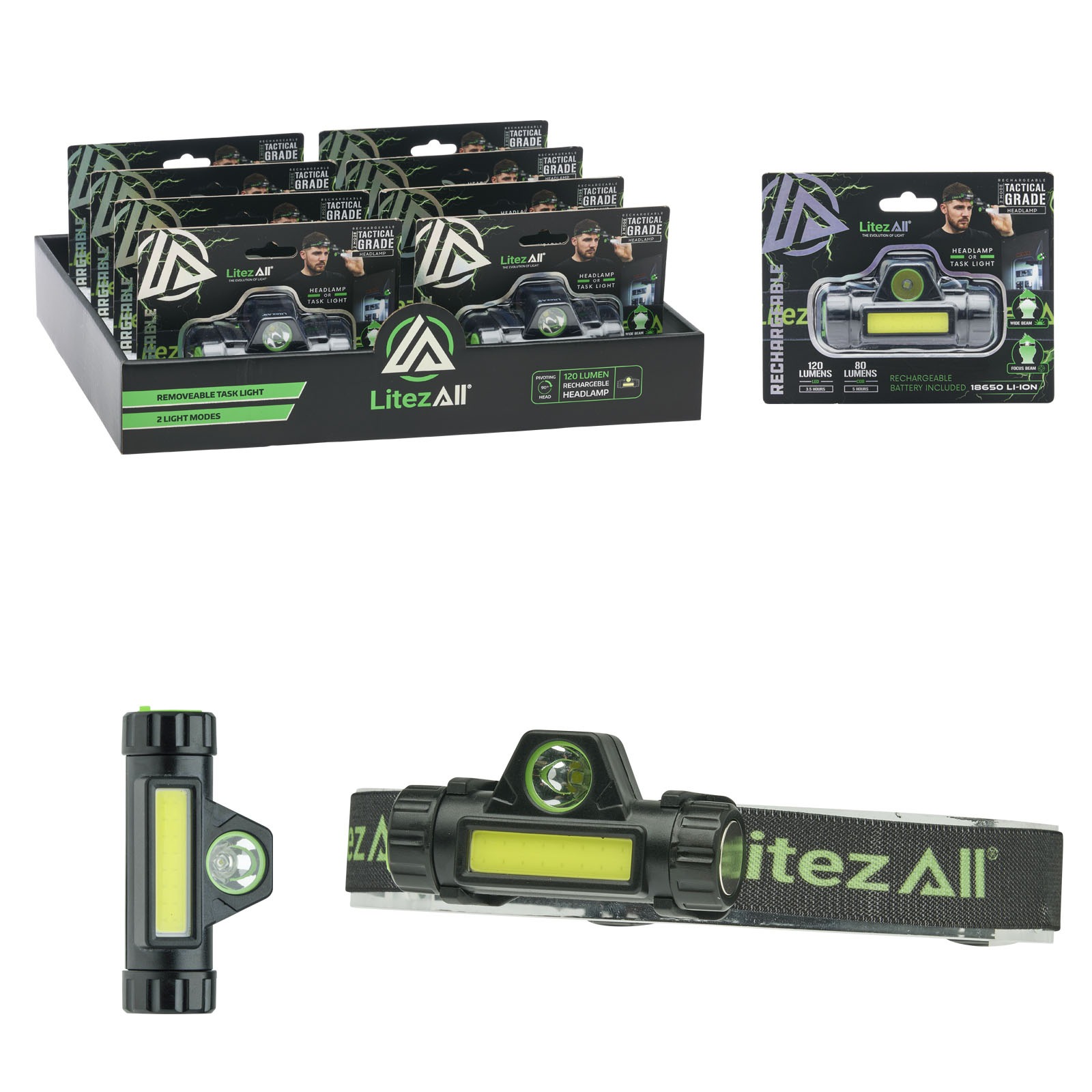 24655  - LitezAll Rechargeable Dual Mode Headlamp 255