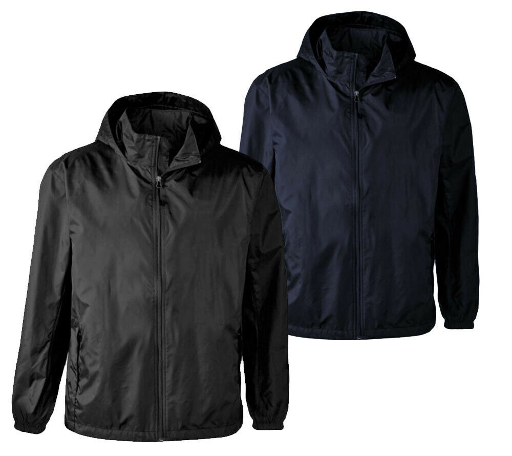 Renegade Sportswear Pair of Men’s Nylon Hooded Windbreaker Jacket in Black & Navy 26