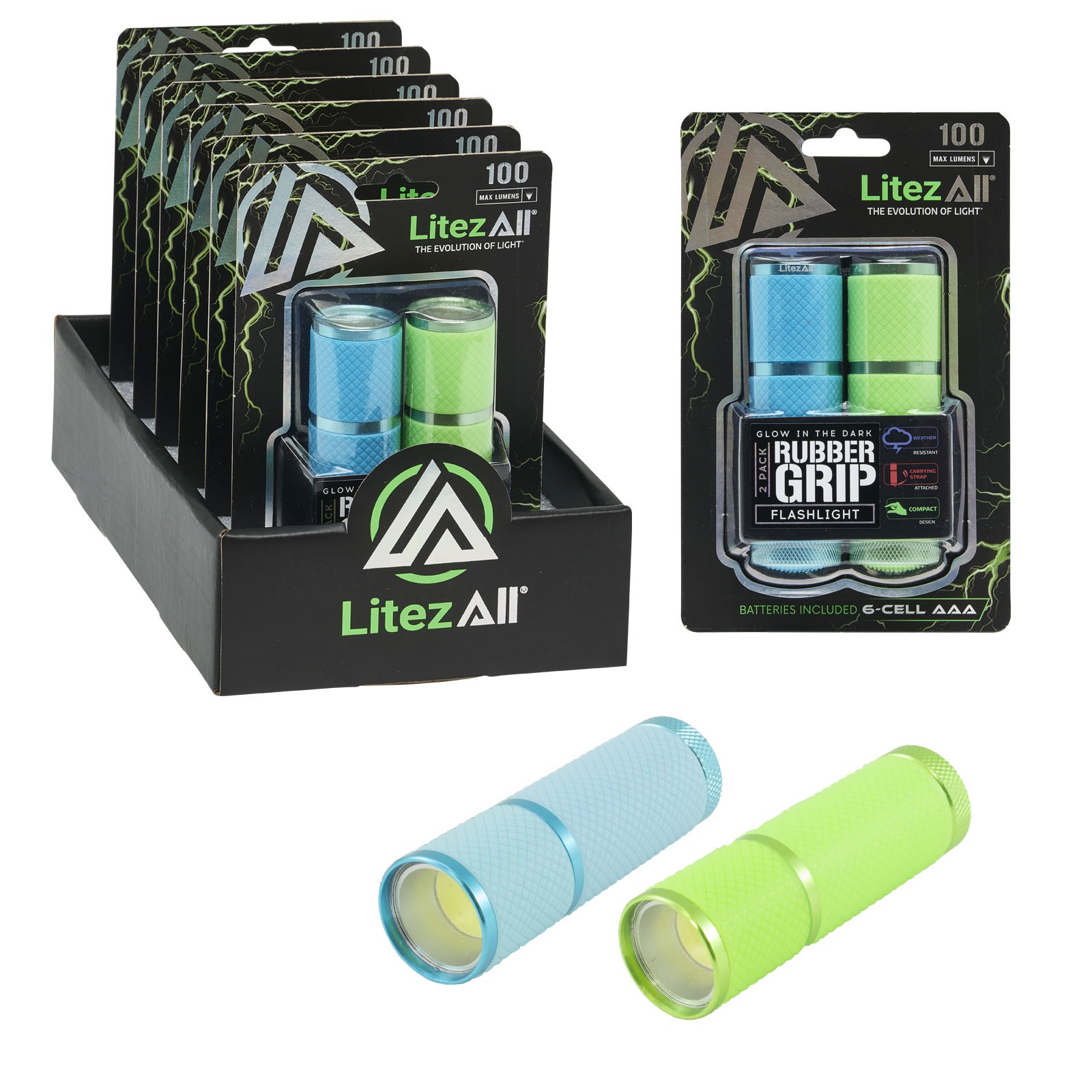25799  - LitezAll Glow In the Dark Flashlight 2 Pack 267