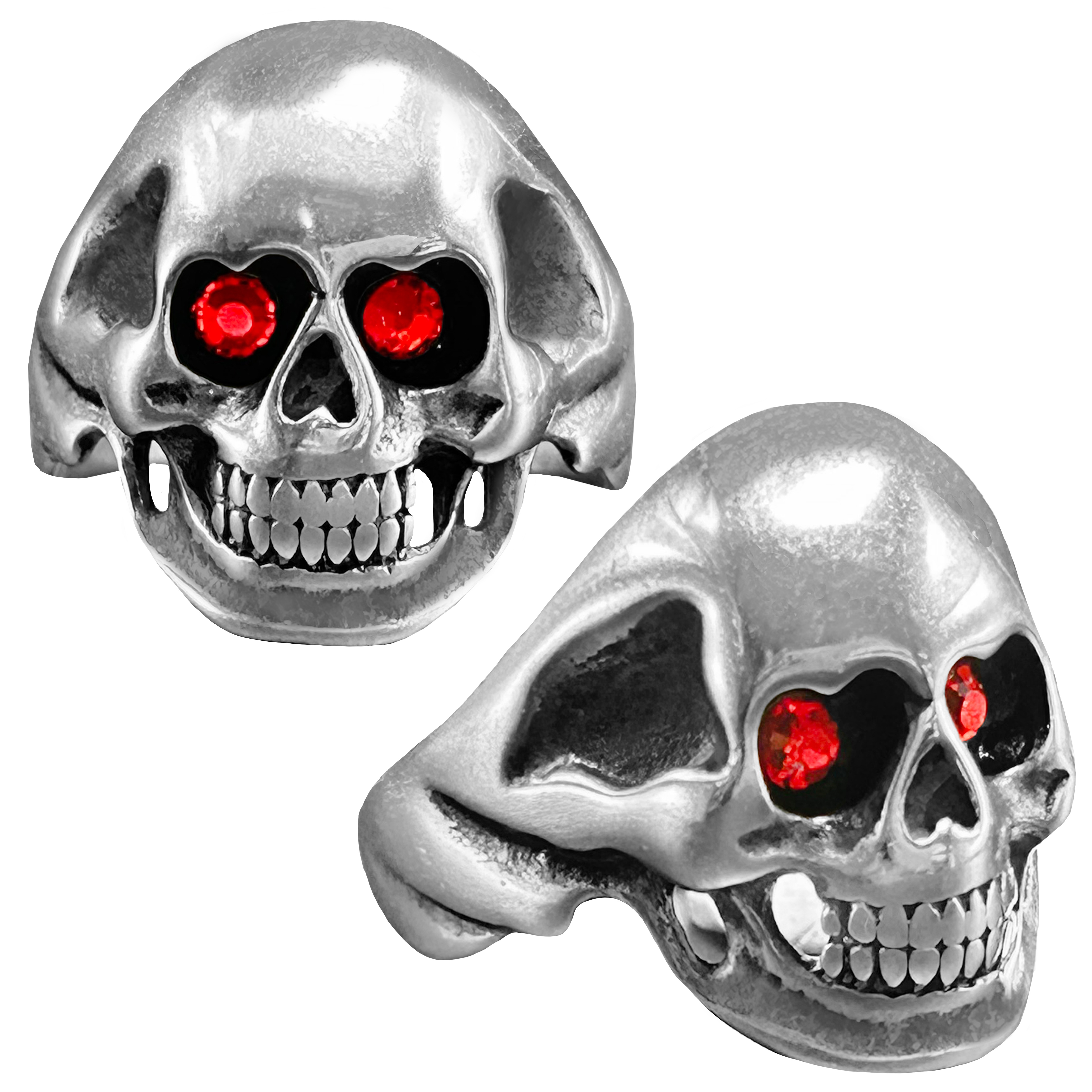 Stainless Steel Biker Skull Ring 388