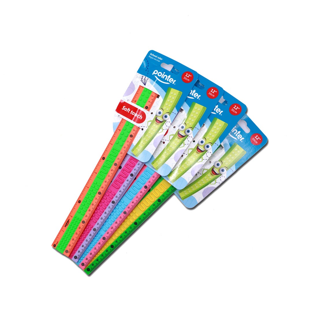 PLASTIC RULER  BRICK DESIGN 12" 30CM 434