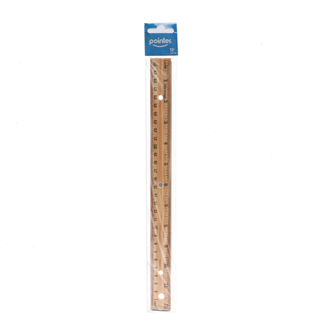 WOODEN RULER  12" 30CM 482