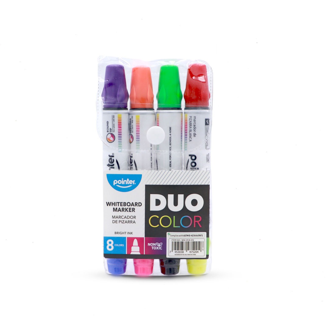 WHITEBOARD MARKERS  ROUND DOUBLE TIP -SET OF 4 PIECES 487