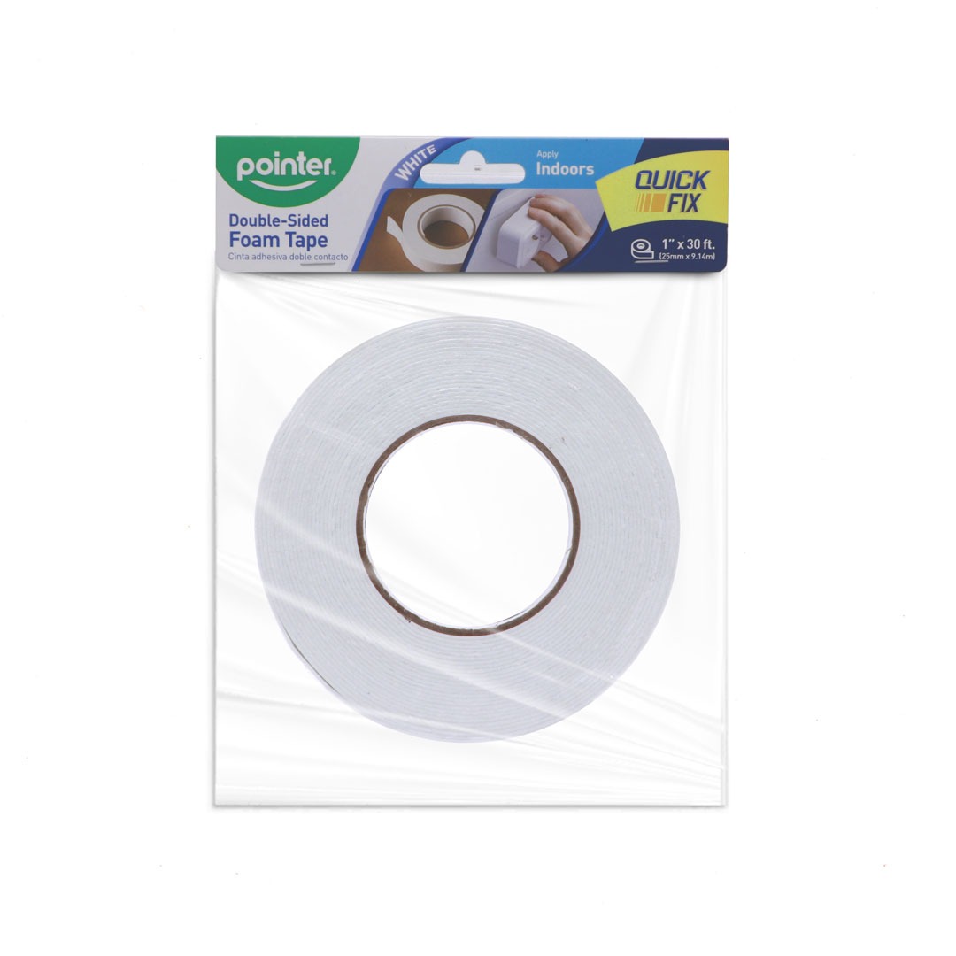 DOUBLE-SIDED FOAM TAPE WHITE 1"X30FT 499