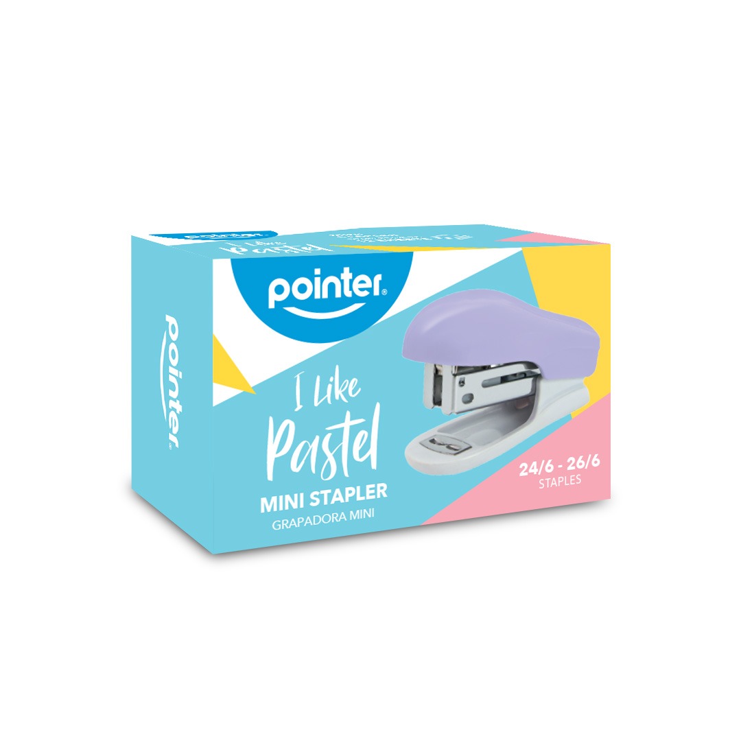 PASTEL COLORS MINI PLASTIC STAPLER, 12 SHEETS, 1 PIECE 507