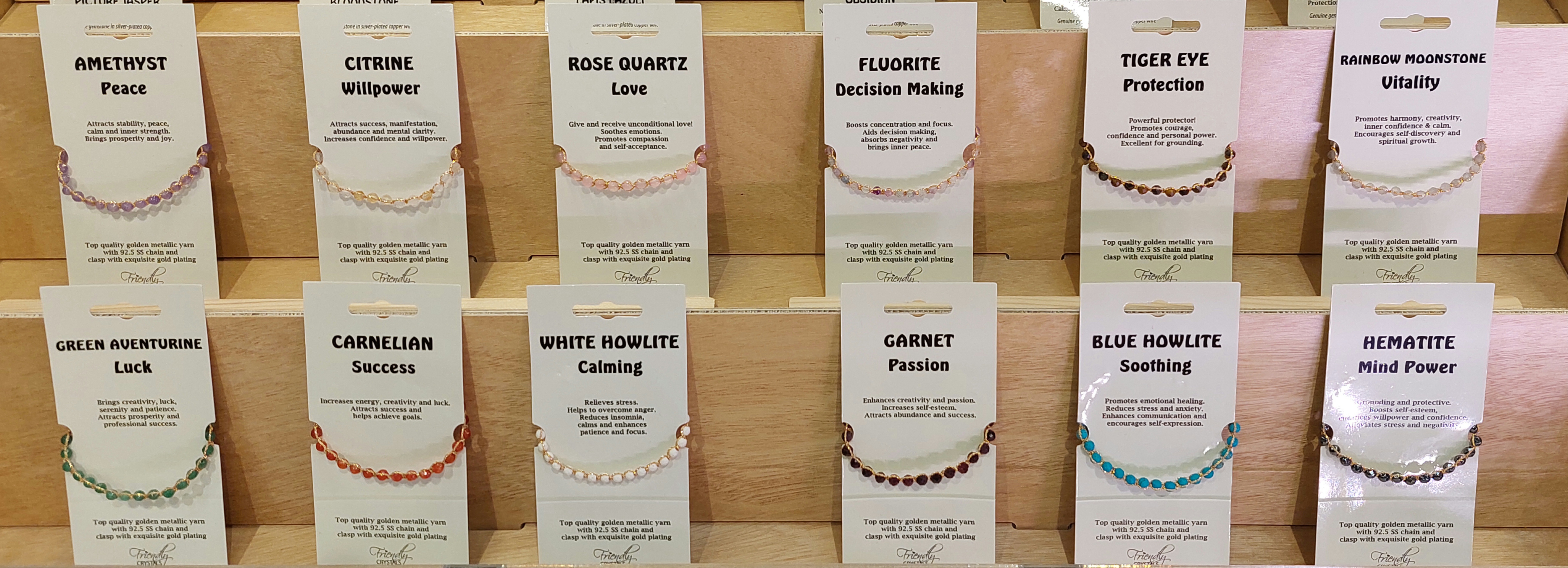 Gemstone Faceted Bracelets 4mm with Golden Yarn 729