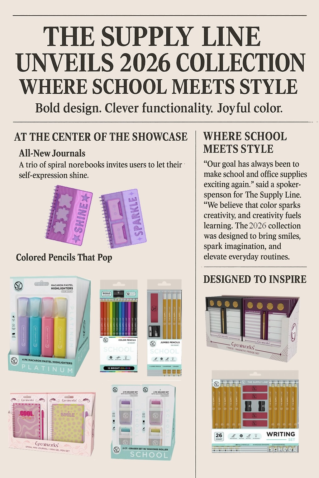 NEW JOURNALS, PENCIL SETS, STICKY-NOTE BOOKLETS AND MORE. 75