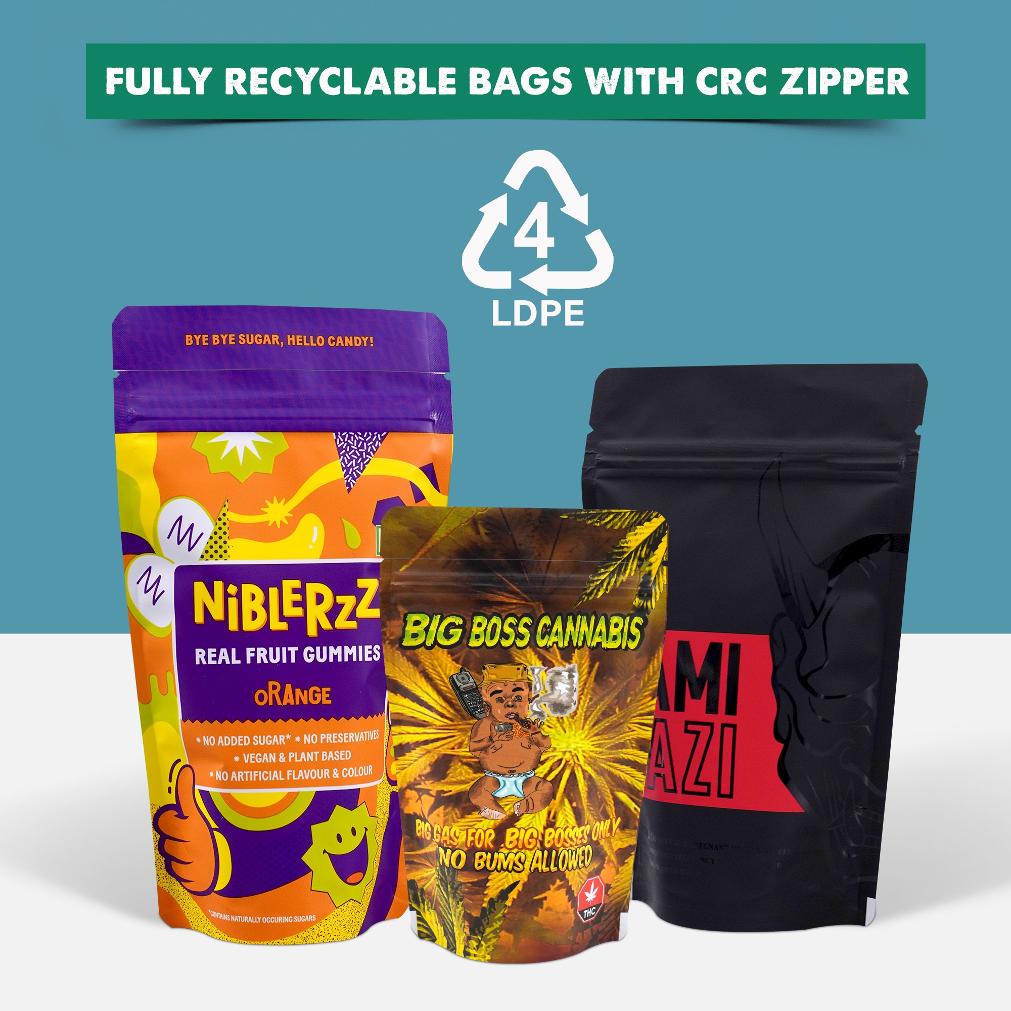 Fully Recyclable Bags with CRC Zipper 130