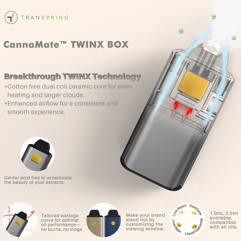 TRANSPRING Postless Disposable Vape TWINX BOX - Dual Heating Areas & Dual Airflows 649