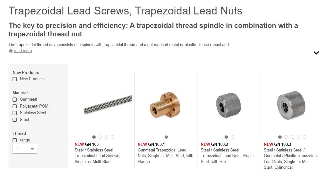 Trapezoidal Lead Screws, Trapezoidal Lead Nuts 69