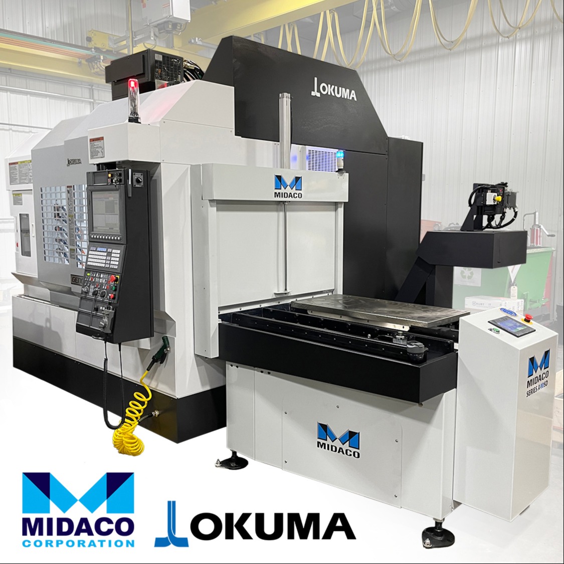 Augmentation de l'utilisation de la broche de 60 à 80 % sur l'Okuma M560-V avec le système de changeur de palettes MIDACO ! 80