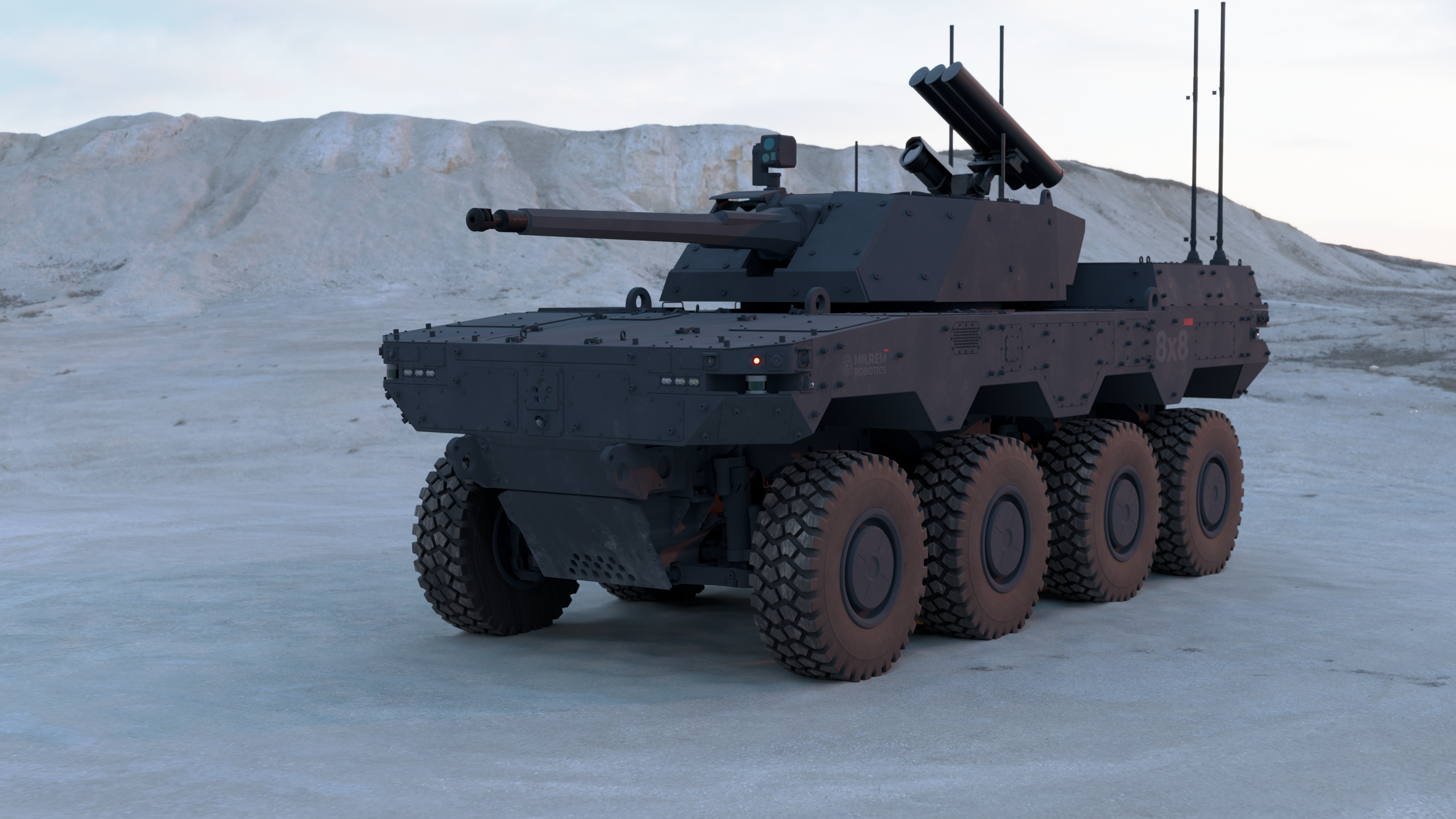 Next-Gen Battlefield Mobility: Milrem Robotics’ Wheeled 8x8 HAVOC RCV with Timoney’s Hybrid Powertrain 55