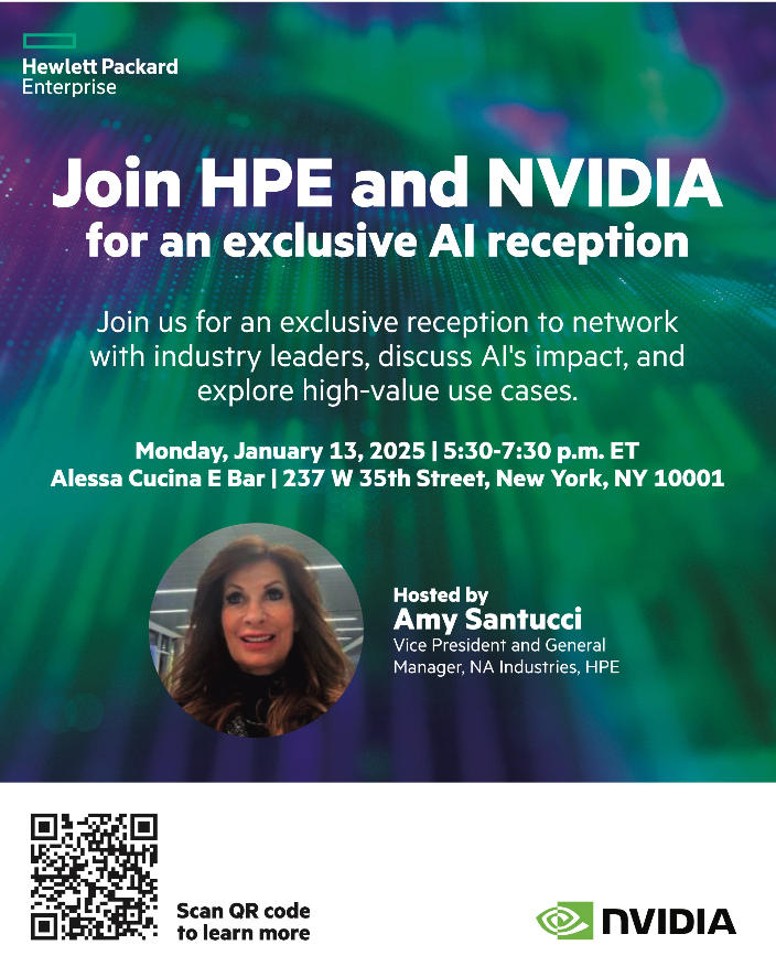 Join HPE & NVIDA's AI Reception, Monday, 5:30-7:30 1750