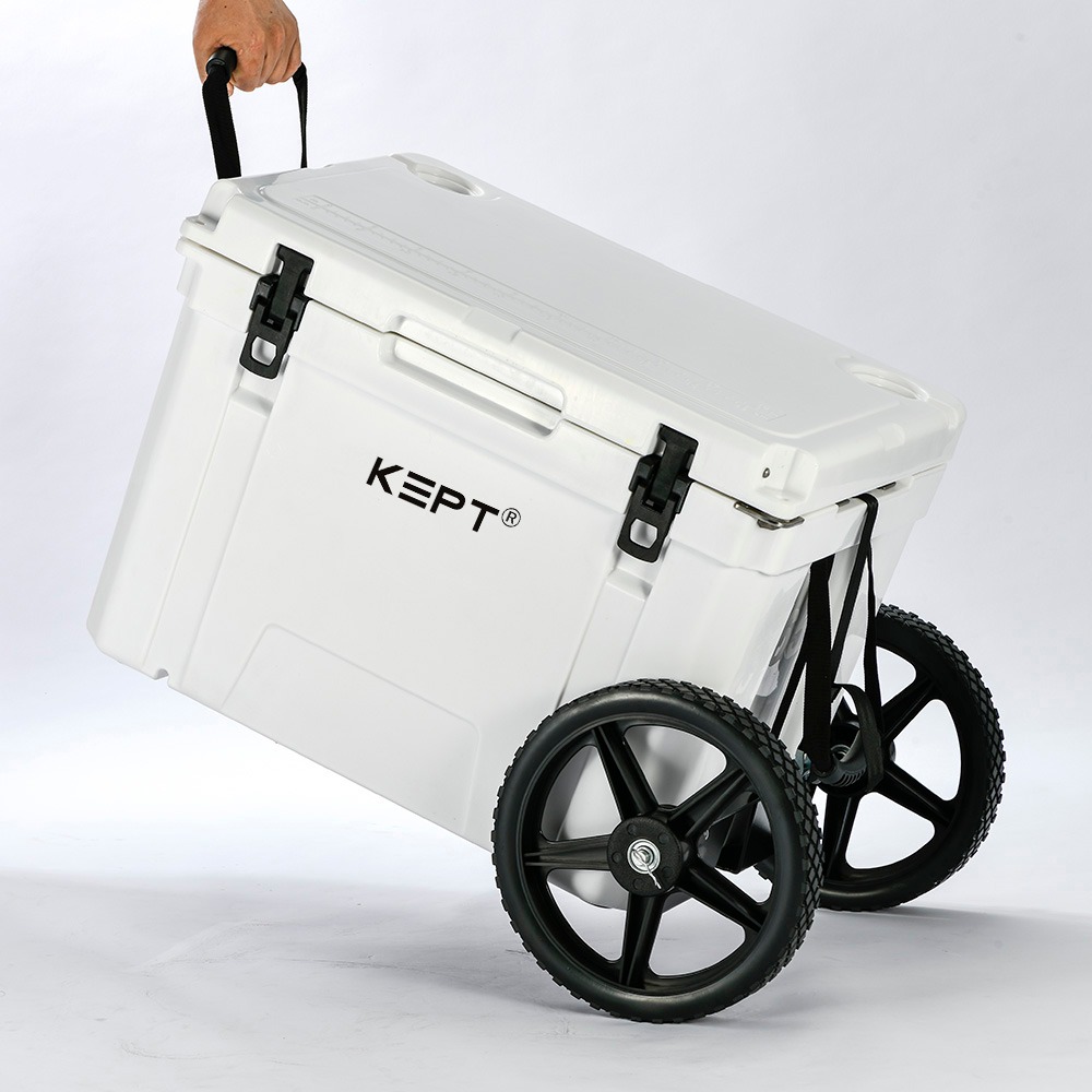 65QT rotomolded camping fishing Ice cooler box,wheels available 88