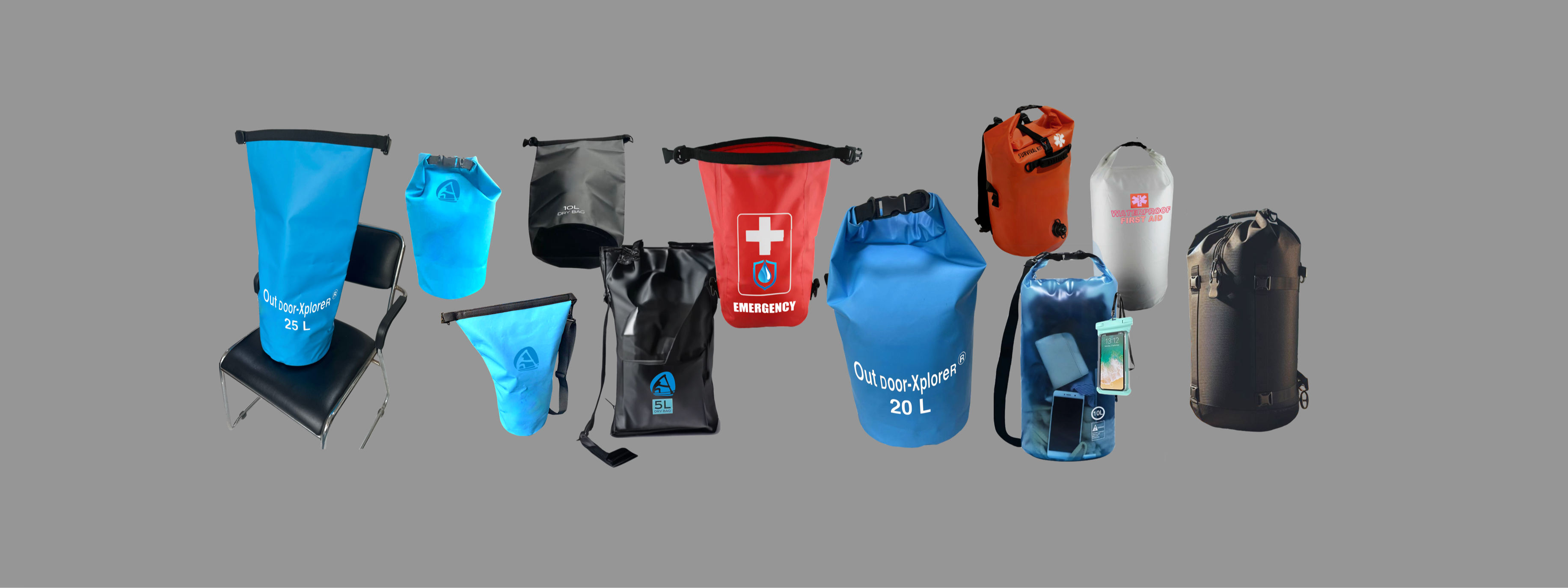 Outdoor Dry Bags - 2ltr, 3ltr, 5ltr, 8ltr, 10ltr, 15ltr, 20ltr (solid colors or transparent) 107