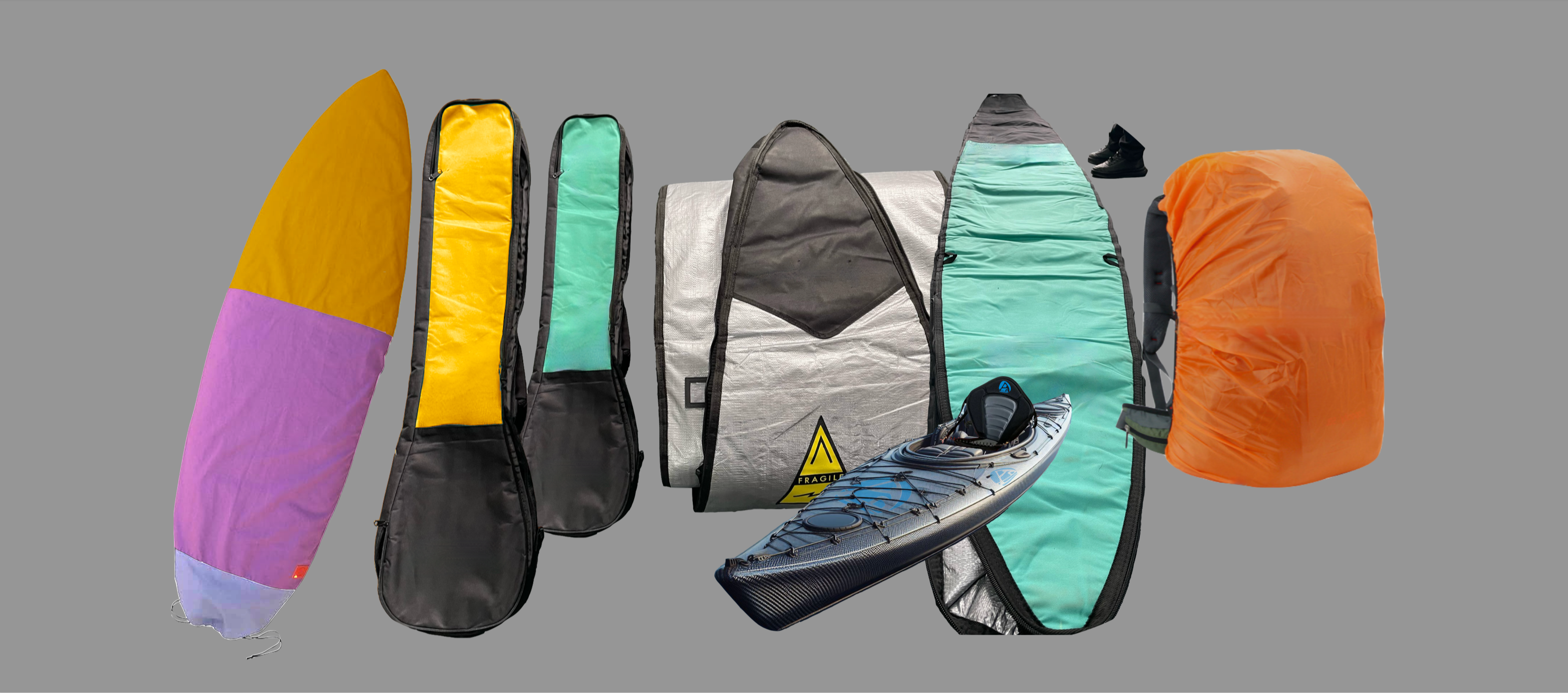 Kayak Covers & Bags, Paddle bags, Surfboard Bags... 123